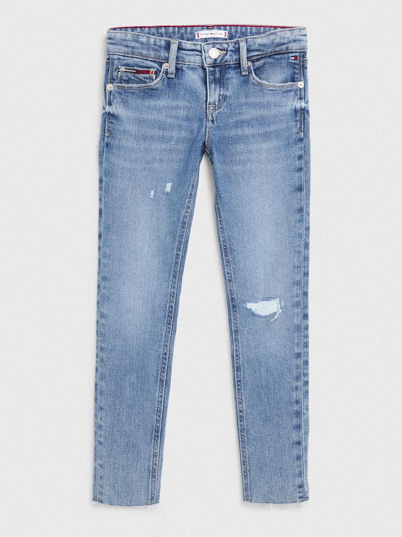 Lány Tommy Hilfiger Skinny Farmer Nadrág Kék | HU 1811SGL